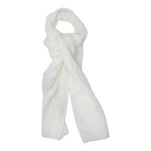 046 Bluenotes Classic White Cable Knit Scarf